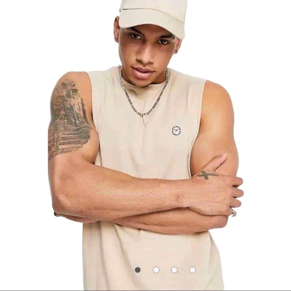 Le Breve NWT Sleeveless T Shirt In Stone Size XL